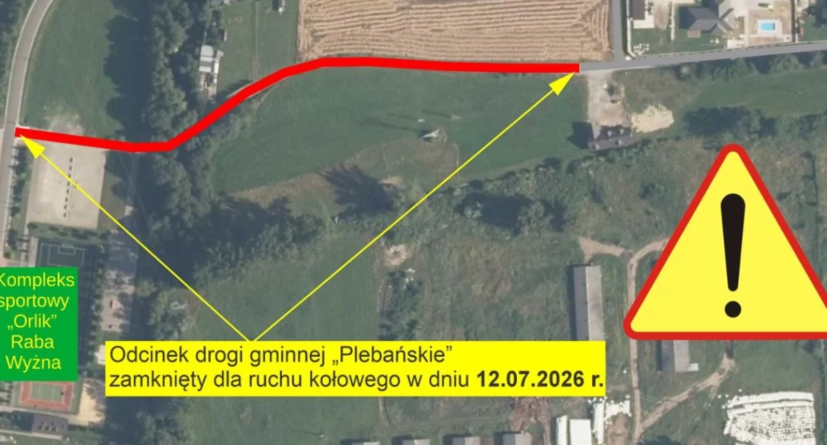 Zamknięcie drogi w Rabie Wyżnej. W niedzielę kierowcy pojadą objazdami