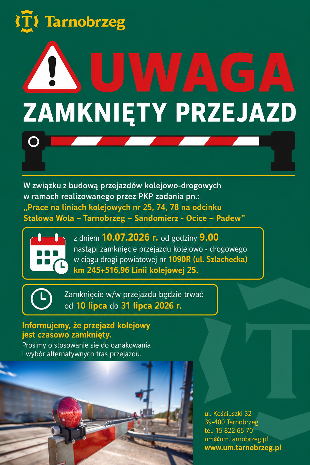 ZAMKNIĘCIE PRZEJAZDU NA UL. SZLACHECKIEJ