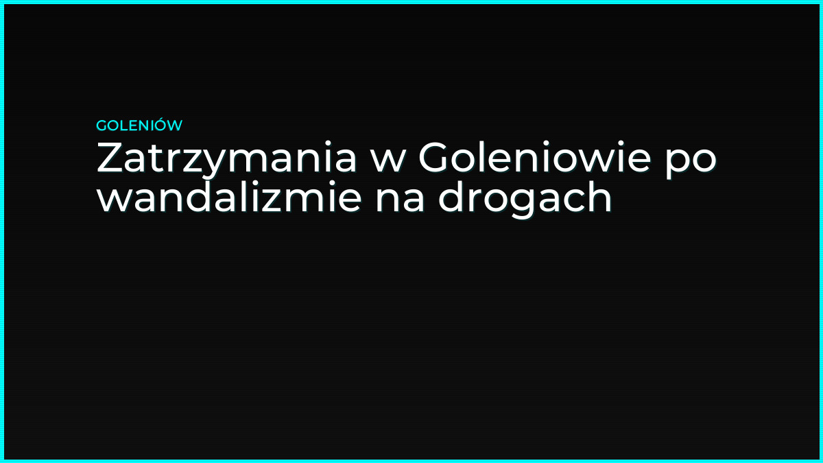 Zatrzymania w Goleniowie po wandalizmie na drogach