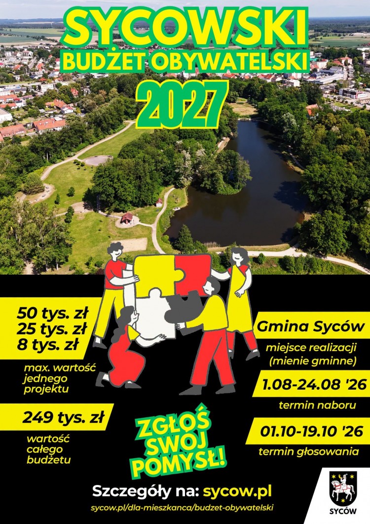 Zgłoś projekt do Sycowskiego Budżetu Obywatelskiego 2027!
