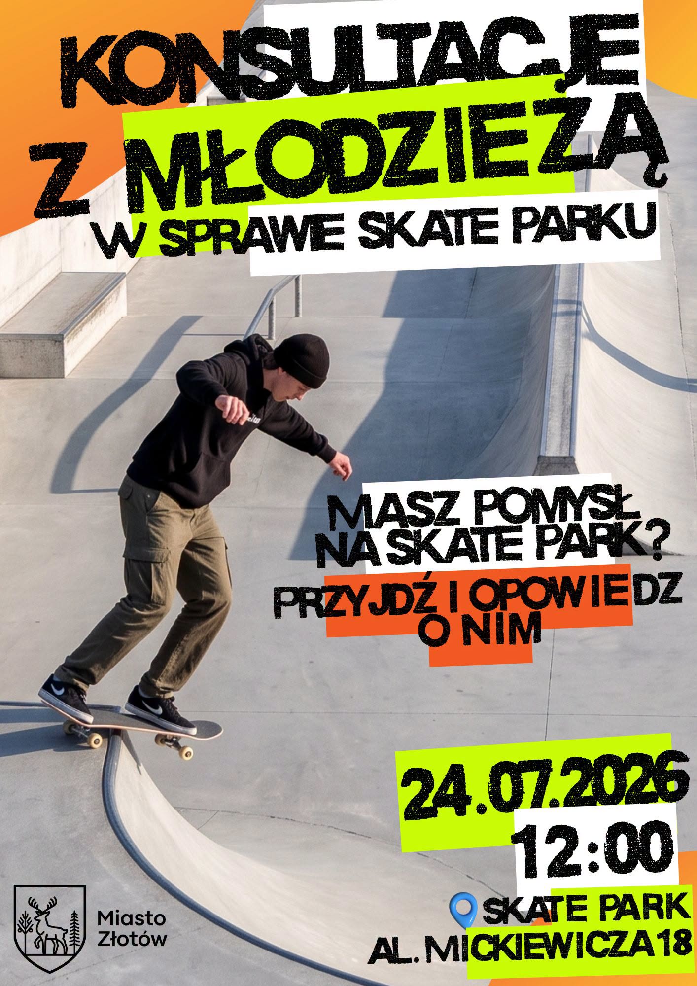 Złotów. Konsultacje z młodzieżą w sprawie skateparku