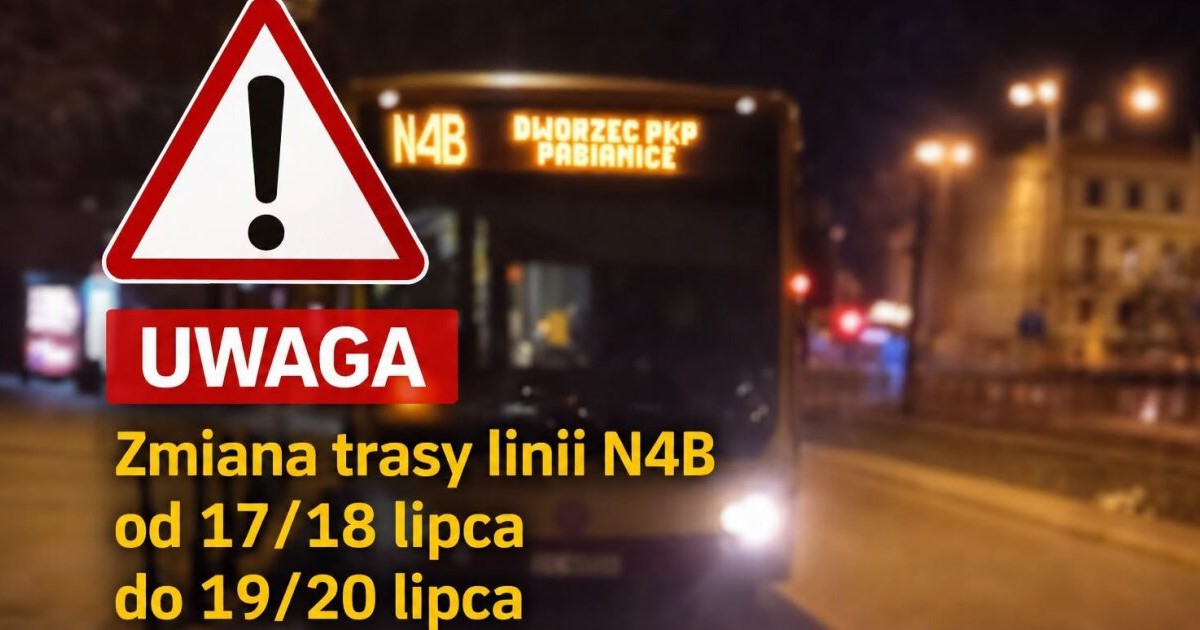 Zmiana trasy nocnego autobusu N4B