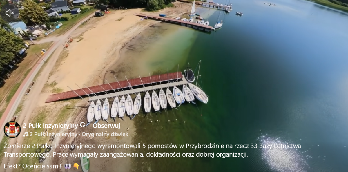 Żołnierze 2 Pułku Inżynieryjnego wyremontowali pięć pomostów w Przybrodzinie
